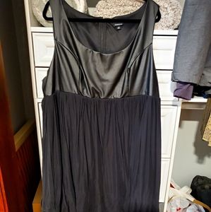 Torrid Black faux Leather and Stretch Tulle Dress